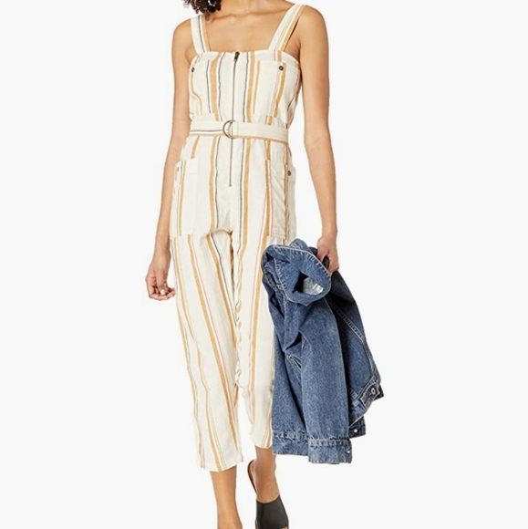 Billabong stripes retro y2k  Jumpsuit patch front pocket - Picture 2 of 14